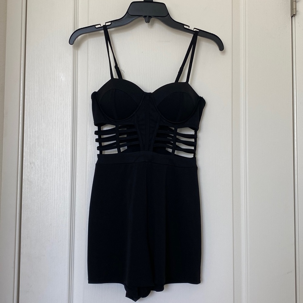 1 piece romper shorts, cages rib